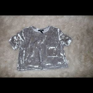 FOREVER 21 velvet metallic crop top